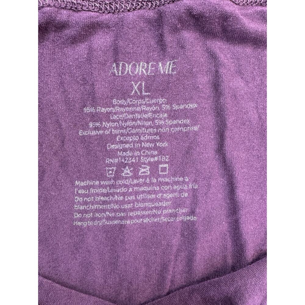 Adore Me Women’s Babydoll Slip Dress XL Purple Mesh Lace Y2K Floral Retro Slinky - Picture 11 of 15